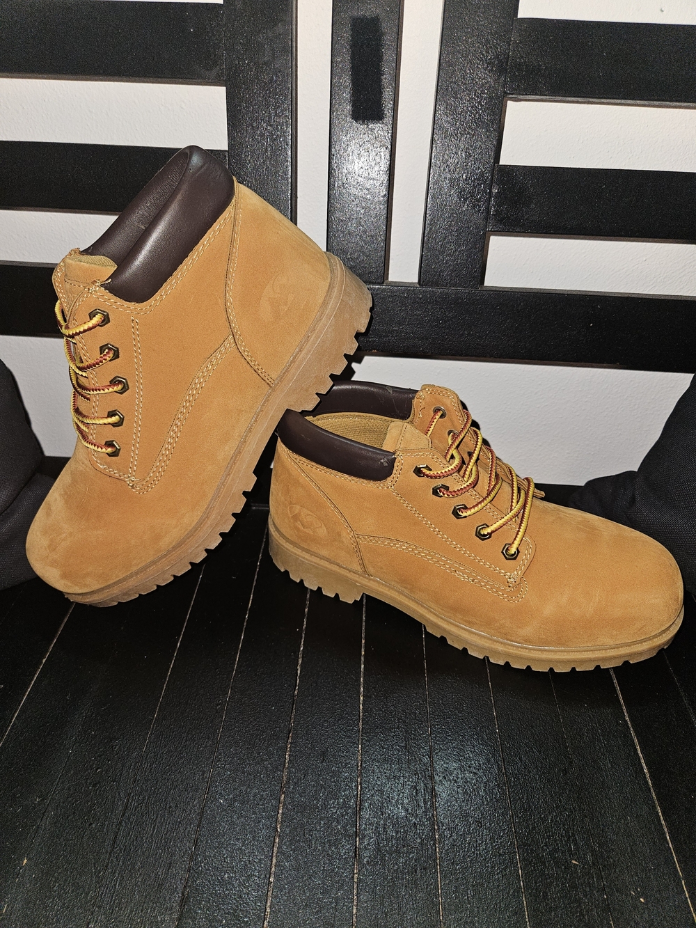 Mountain Gear Ankle High Work Boots - Wheat Brown - Sz 5.5Y/7W (330132-19B)